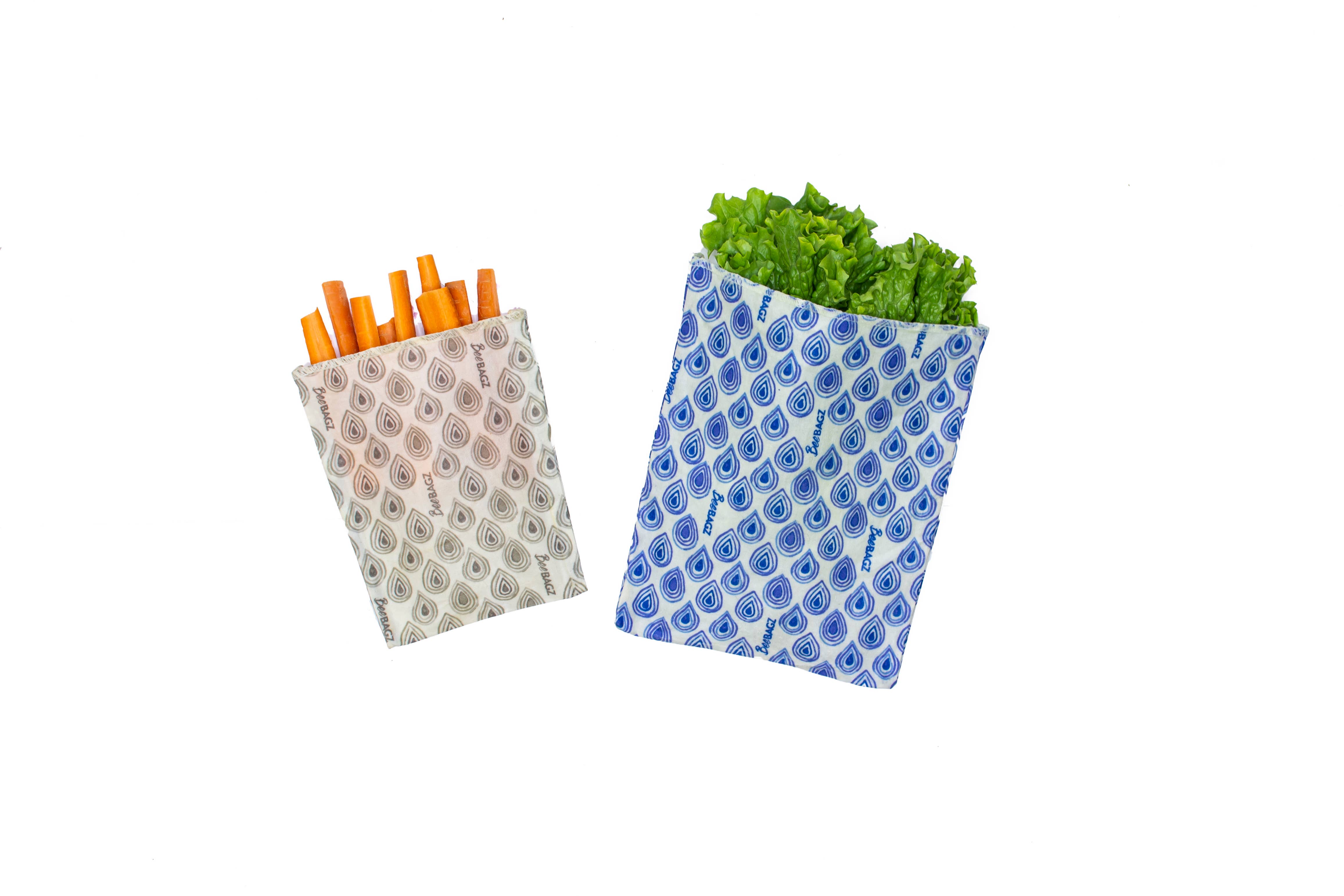 BeeBAGZ - Wholesale Food Storage Wrap/Bag - Snack Pack of 2 - Reusable Beeswax Wrap Food Storage Bags6