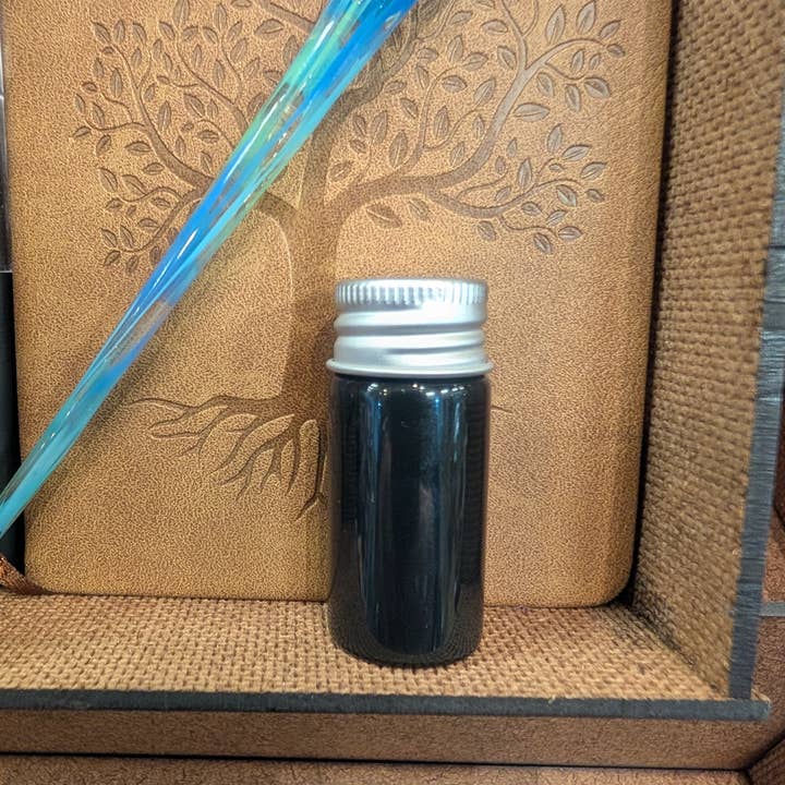 The Nerdy Wolf - Wholesale Journal/Diary - Journal Kit with Glass Dip Pen, Ink, and Wood Gift Box6