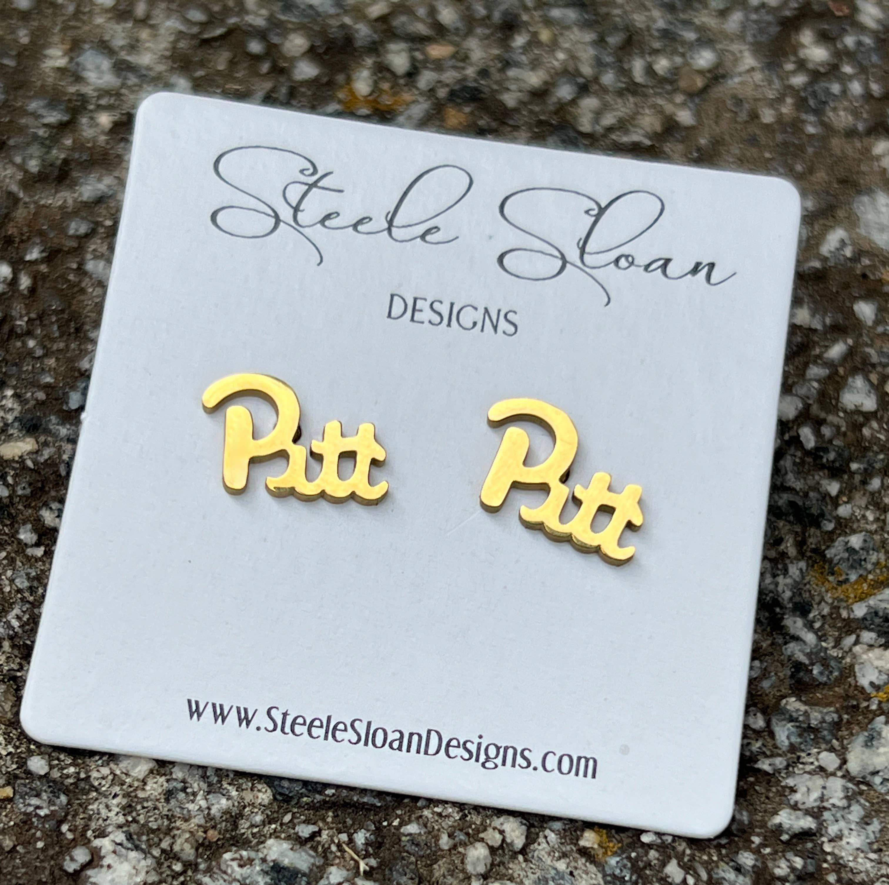 Steele Sloan Designs - Wholesale Stud/Post Earrings - Pittsburgh Pitt Logo Gameday Earrings Pitt Panthers Gift0