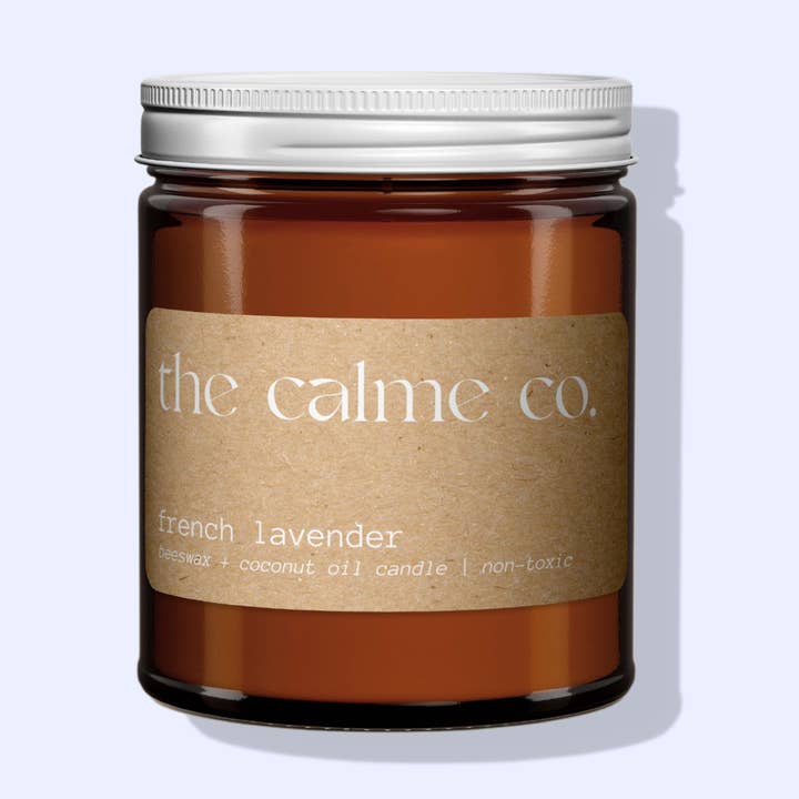 Bougie à la cire d'abeille lavande française pour la vente par The Calme Co