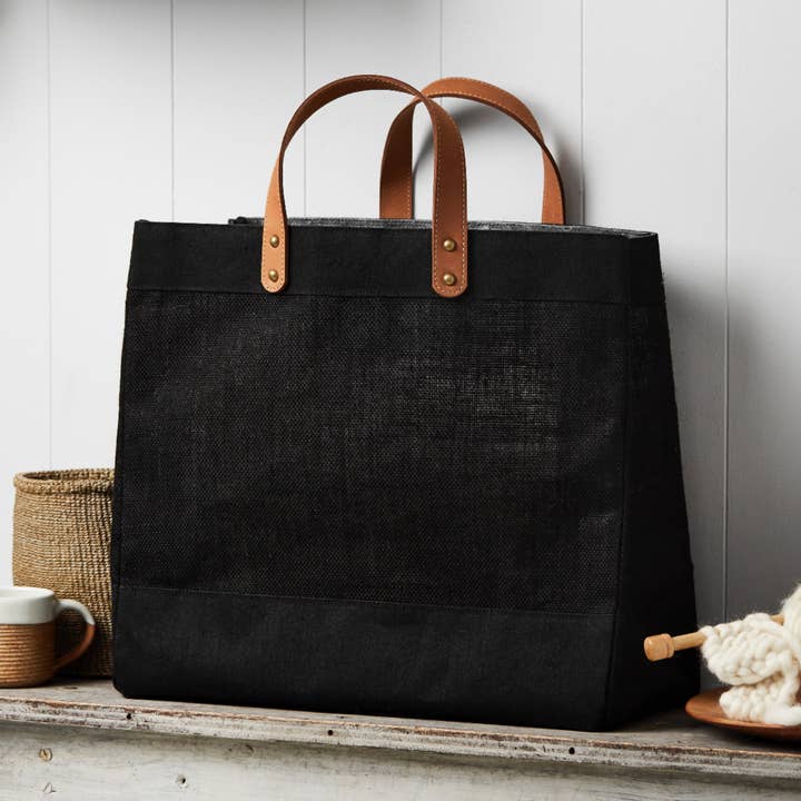 Original Market Tote - Black Jute for wholesale by Tillyanna