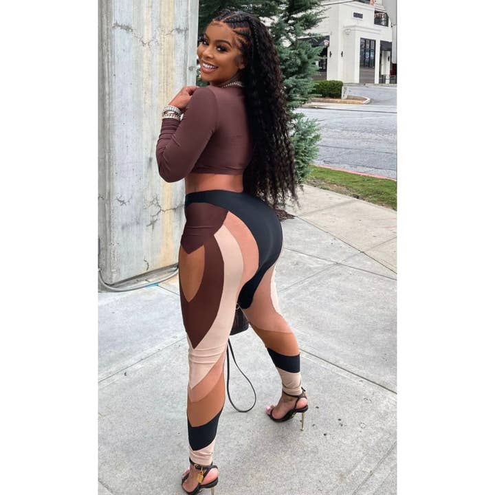 DORCAS - Wholesale Top & Pant Set (NOT Loungewear) - Women's - Sexy Geo Print Set1