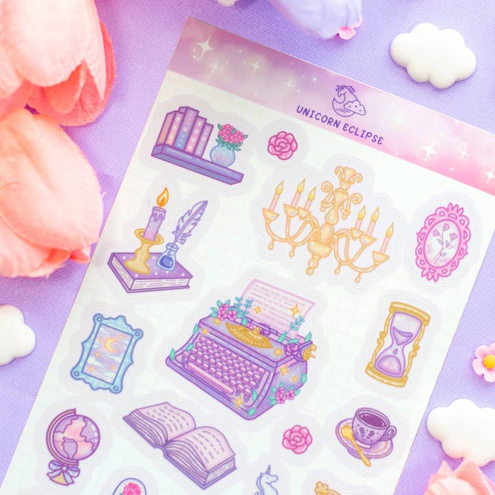 Unicorn Eclipse - Wholesale Sticker - Pastel Academia Sticker Sheet1
