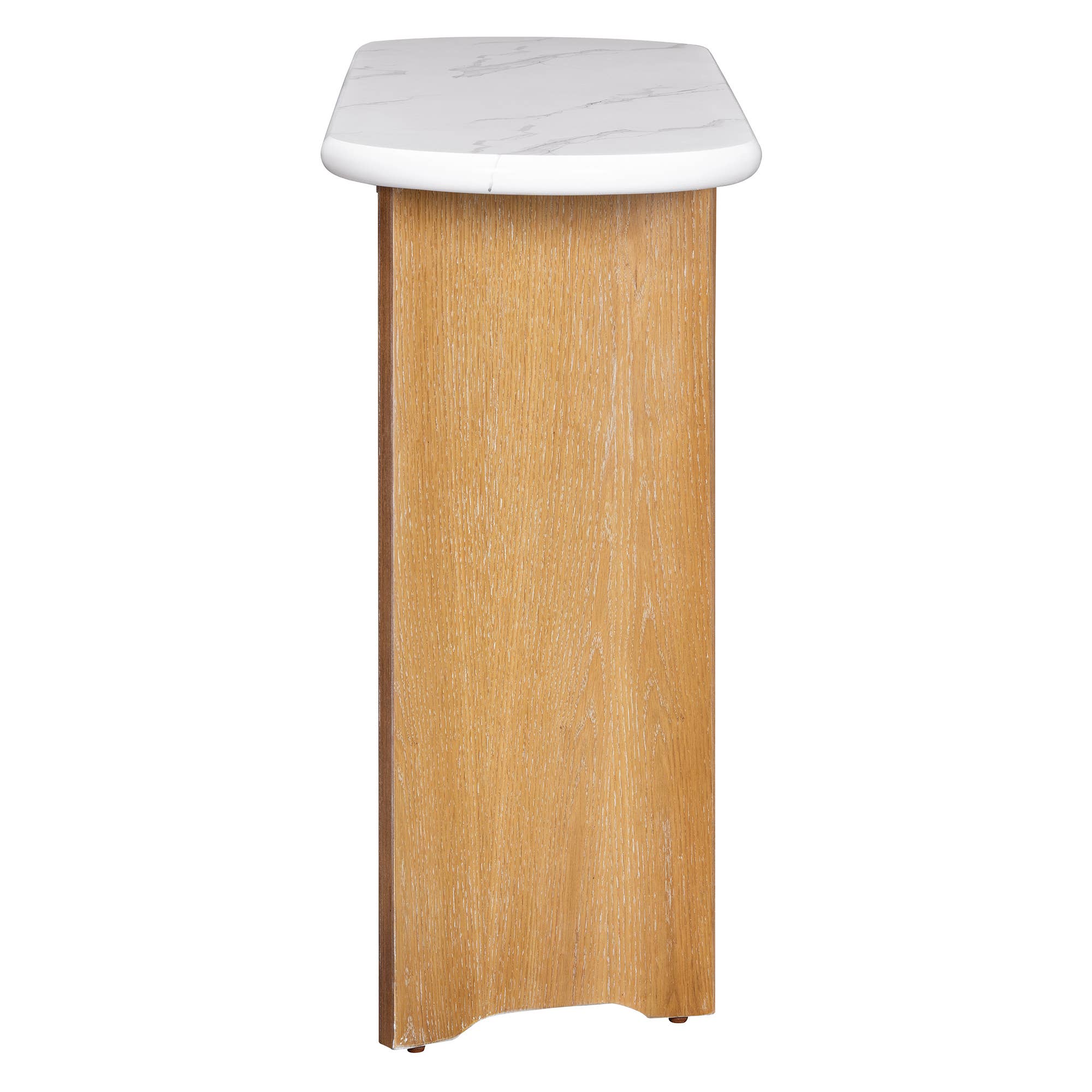 HOMYCASA DESIGN INC - Wholesale Console Table - Narrow Console Table Oval Faux Marble Top Natural+White13