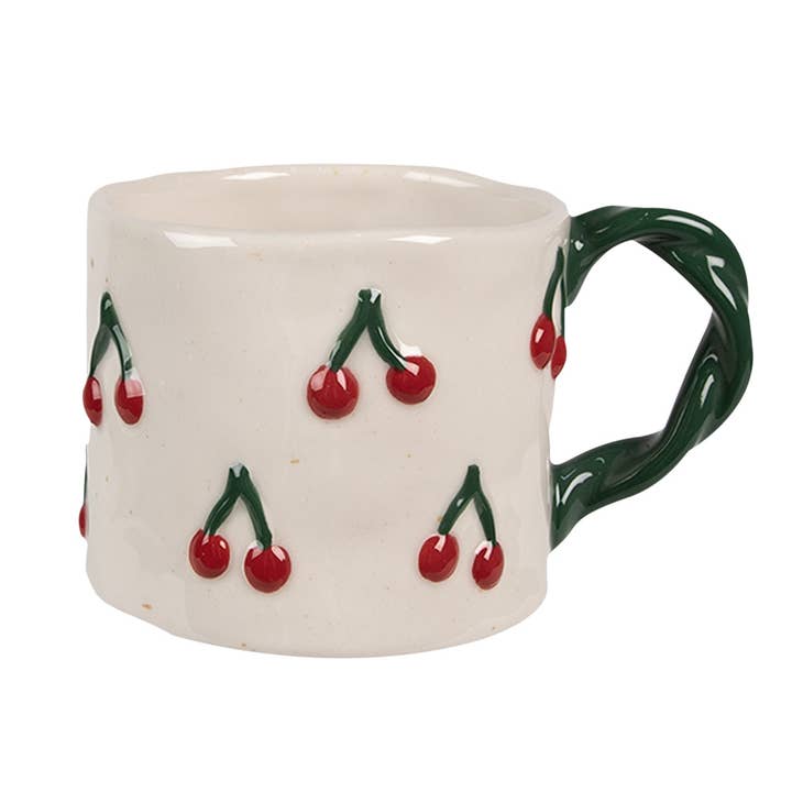 Clayre & Eef - Wholesale Coffee Mug - 6CEMU0149 Mug 200 ml Beige Ceramic Cherries Tea Mug1