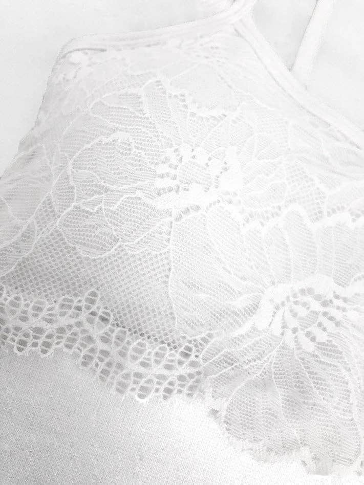 ELIETIAN - Wholesale Bralette - Women's - Spaghetti Strap Bra w/Lace Overlay7