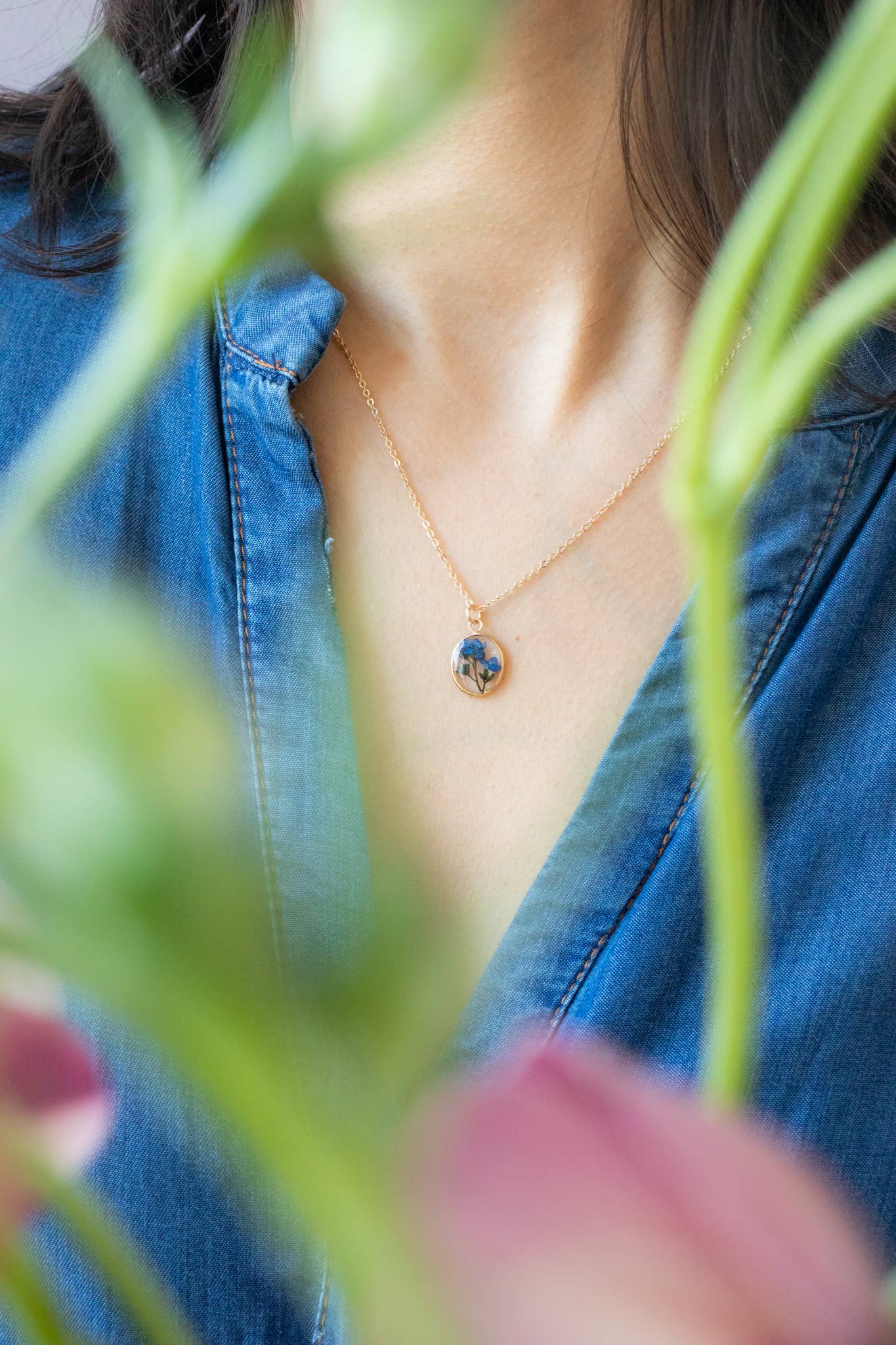 Emery and Opal - Vendita all'ingrosso Collana con ciondolo/pendaglio - Collana piccola Forget Me Not6