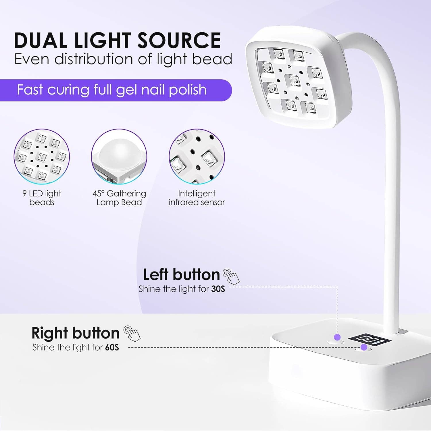 VIGOR - Wholesale Nailcare Set - Adjustable Gel Nail Quick Dry Gooseneck UV Light for Nails13