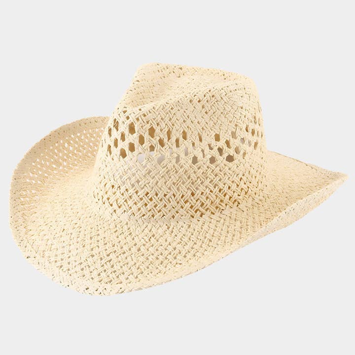 Sensibling Corp. - Wholesale Fedora - Women's - Open Weave Panama Cowboy Straw Hat