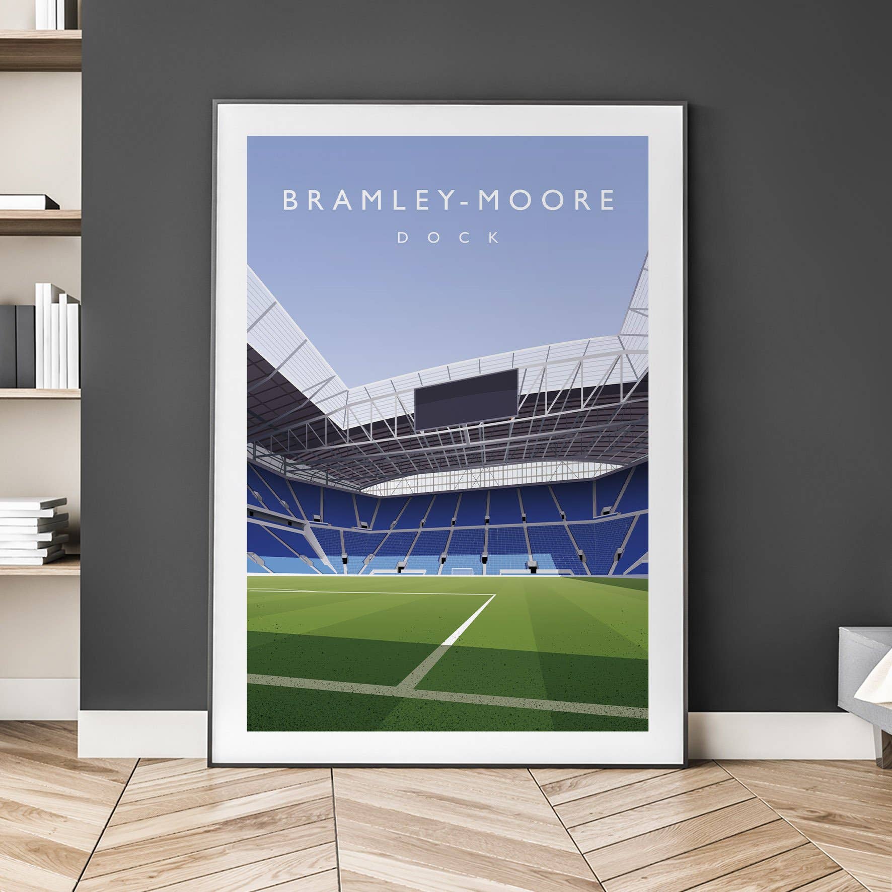 Matthew J I Wood Design & Illustration - Wholesale Poster - Everton Stadium Bramley-Moore Dock Poster