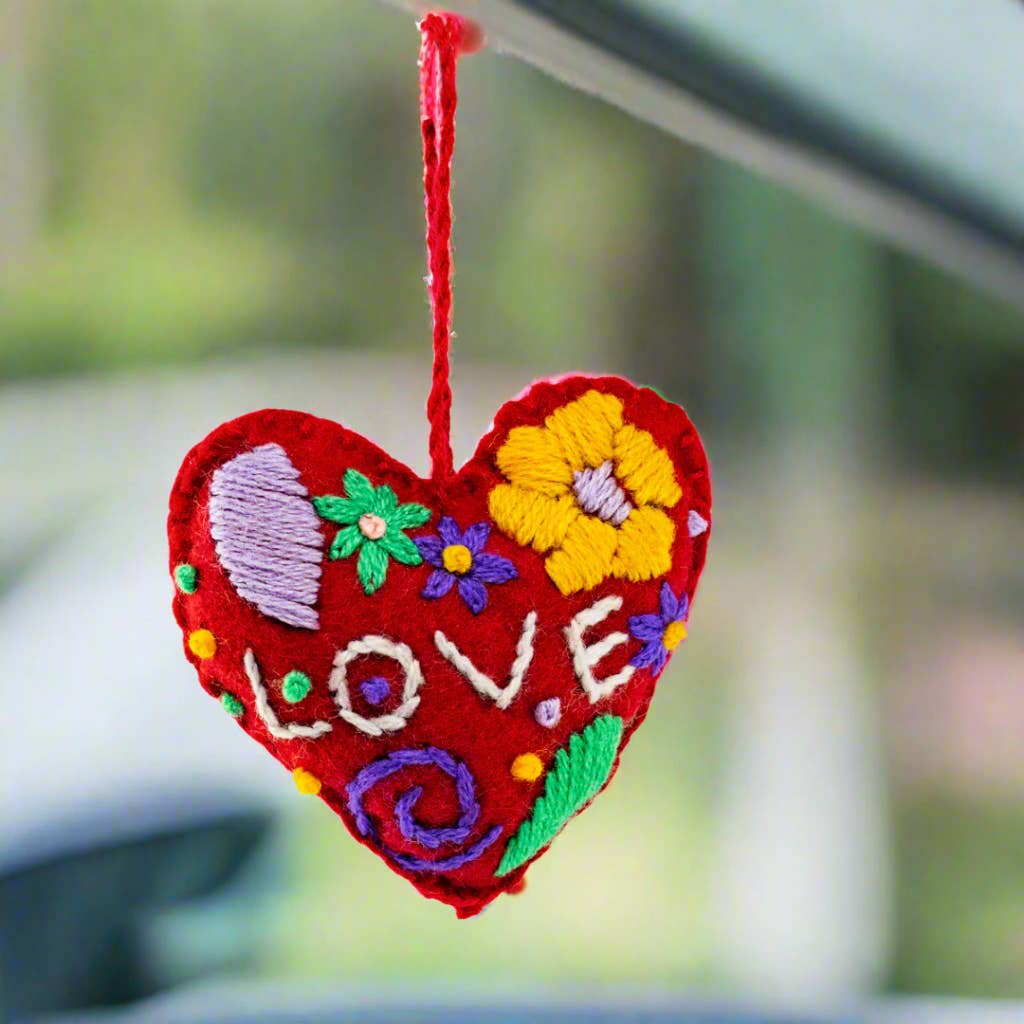 Lumily - Wholesale Ornament - Love Heart Embroidered Handmade Ornament - Mexico