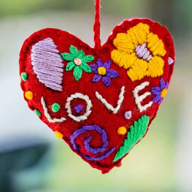 Lumily - Wholesale Ornament - Love Heart Embroidered Handmade Ornament - Mexico0