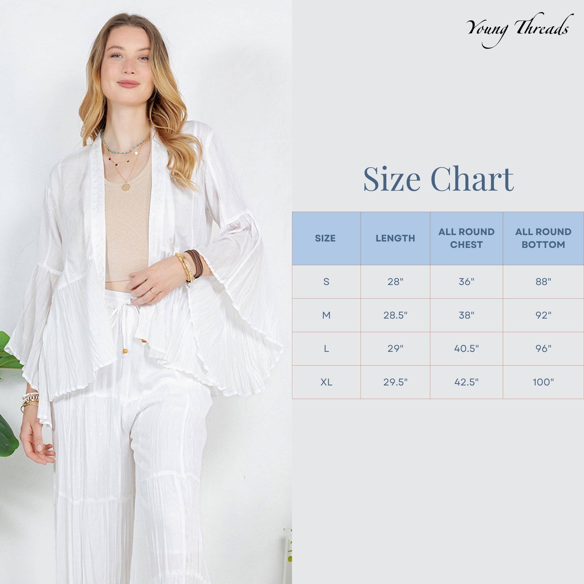 Young Threads - Wholesale Kimono - Women's - Elegant Kimono-Inspired Frill Shrug - New Style12