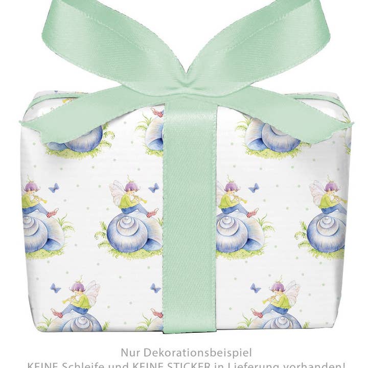 Christmas gift wrap as a set of 3 sheets “elf green purple” for wholesale by fioniony®