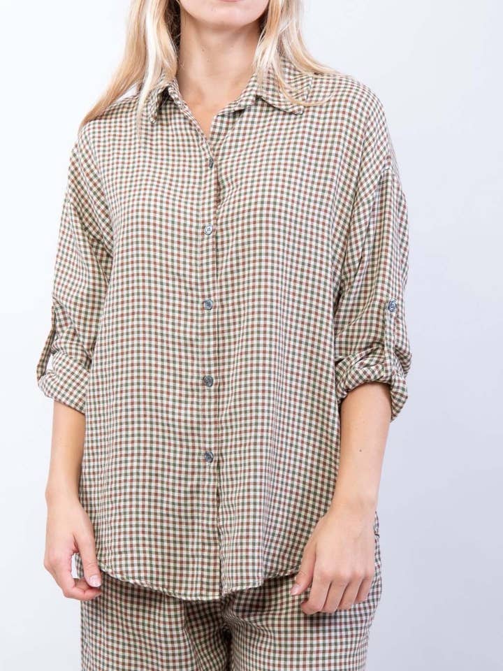 CAMISA A QUADROS MULHER por atacado de Kis 2