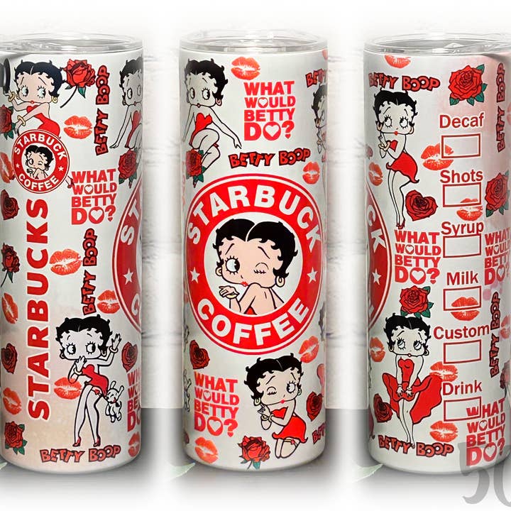 5C's Wholesale - Wholesale Insulated Mug/Tumbler - Betty Boop Starbucks Tumbler