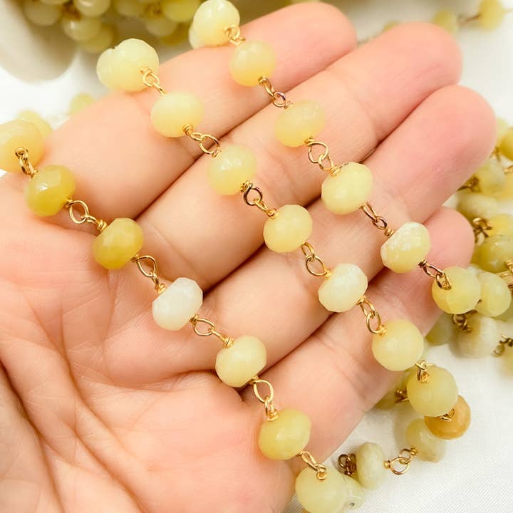 Yellow Opal Gold Plated Wire Chain. OPA11 for wholesale by Jewels & Chains