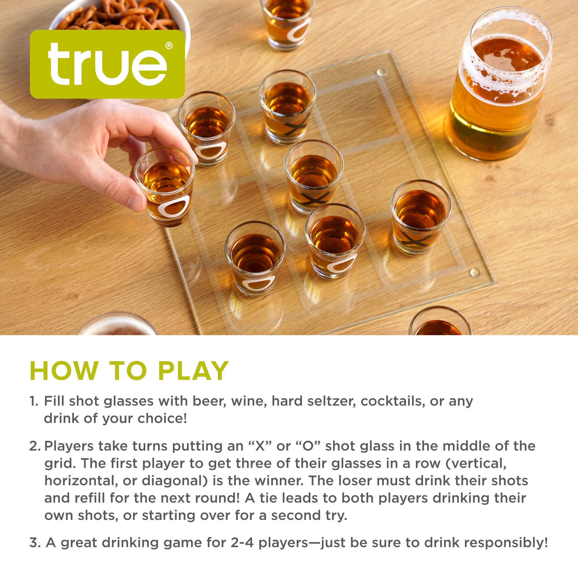 TRUE - Wholesale Board Game - Tic Tac Shot Shot Drinking Board Game3