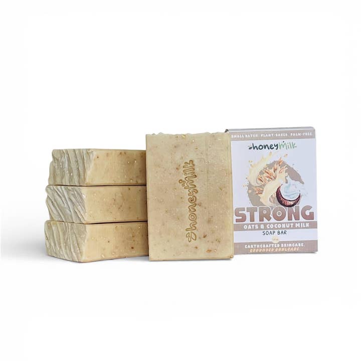 STRONG (Toasted Oats + Coconut Cream) Bar Soap for wholesale by HoneyMilk