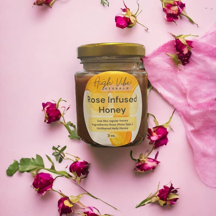 High Vibe Herbals - Wholesale Honey - Rose Infused Honey1