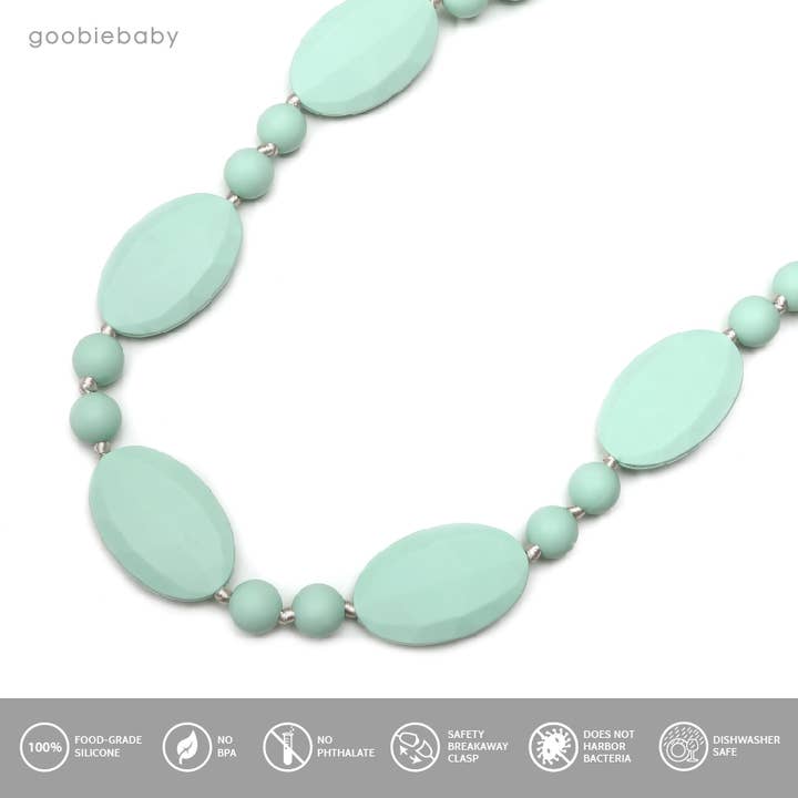 Goobie Baby – wholesale Tandsprickningshalsband - Baby – Emma bitringshalsband - Mint3