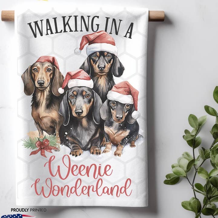 Walking in a Winter Wonderland Dachshund Christmas for wholesale by ADDLE iNK
