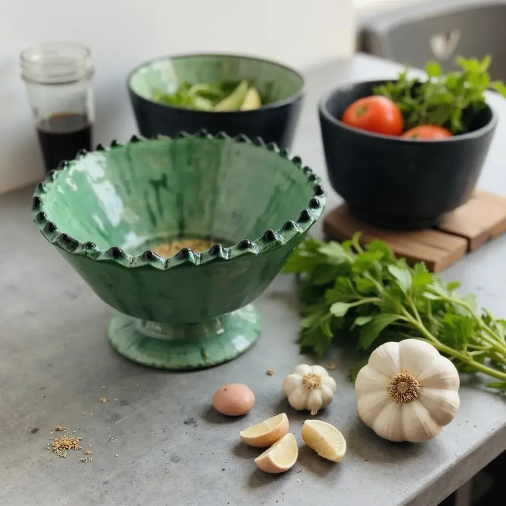 High crafty - Wholesale Decorative Plate/Dish/Bowl - 🌿 Handmade Green Moroccan Pottery Bowls6