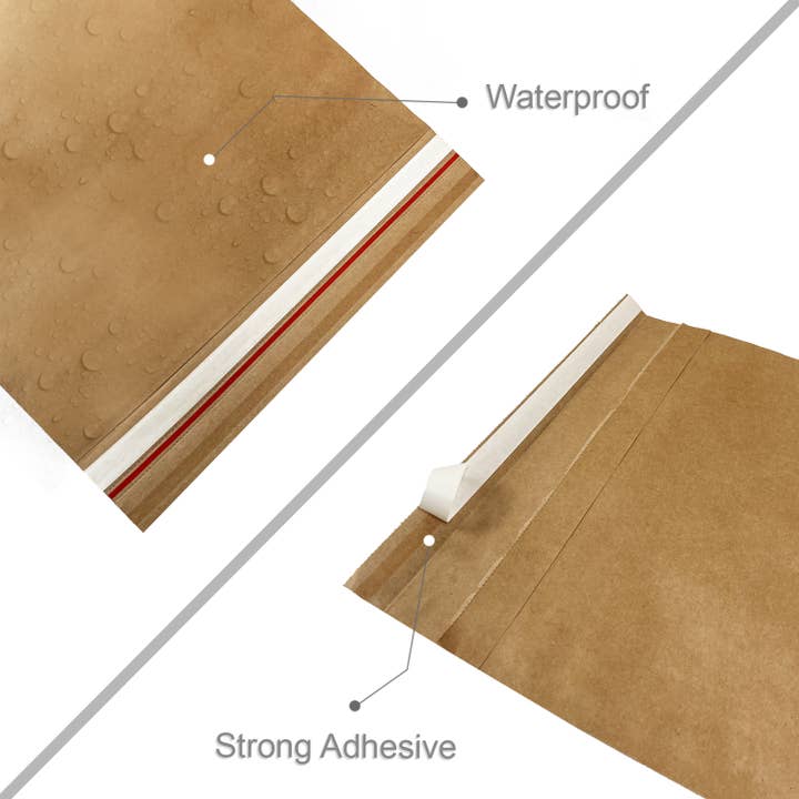 Kis Paper - Vente Enveloppe - 100 sacs d'expédition en papier 16,5x19,25 avec bande de retour autocollante3