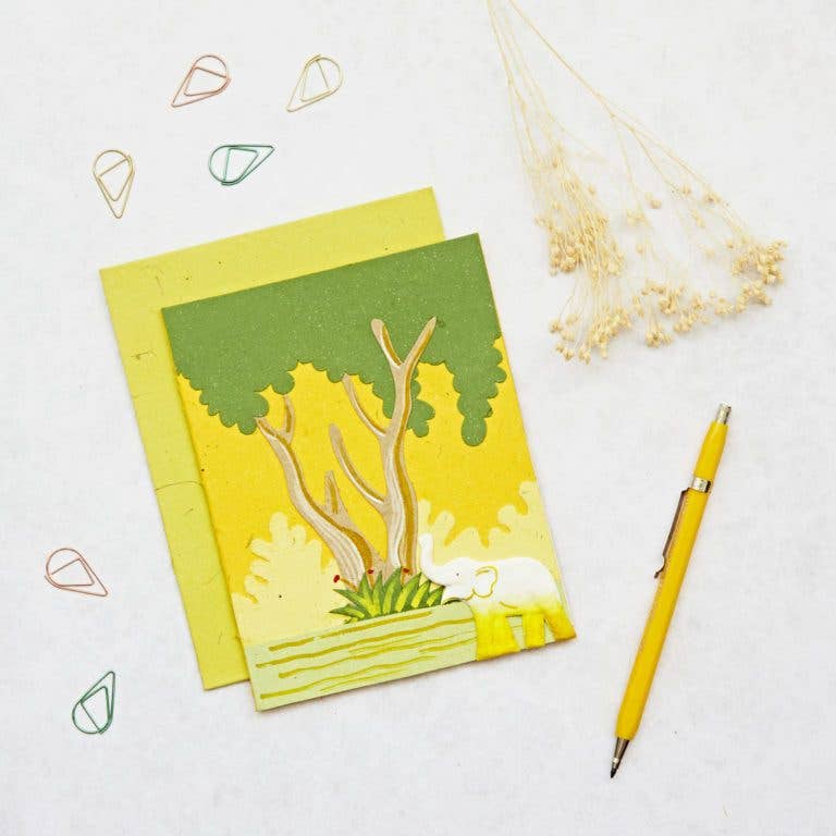 The Paper High Gift Company Limited – Cartão de saudação diária por atacado – Cartão de esterco de elefante colorido artesanal2