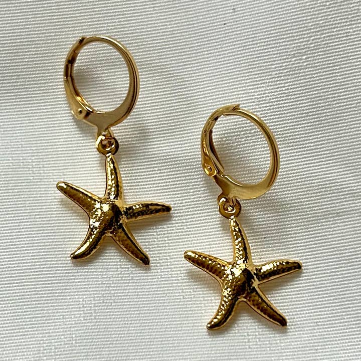 Orecchini stella marina in oro per la vendita all'ingrosso da parte di Adore Your Jewellery