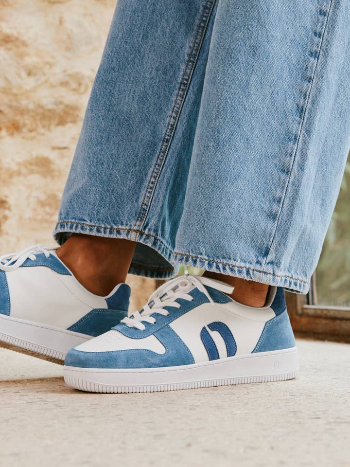 Matthieu Low Sneakers - Sky White Petrol for wholesale by Odaje Sneakers