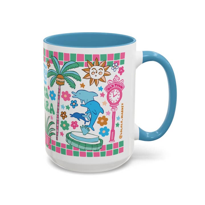 LOLALA - Wholesale Coffee Mug - Santa Barbara - *BIG* Coffee Mug (15oz, blue)2