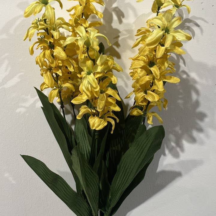 General Wholesale Inc - Wholesale Artificial Flowers - HYACINTH X7 WITH BERRY YELLOW - 71426