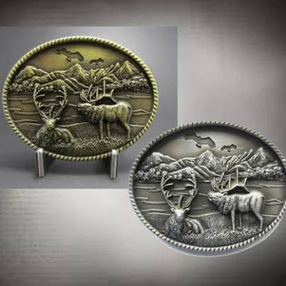 SimpleNGreat - Wholesale Belt Buckle - Men's - Moose Belt Buckle 1634