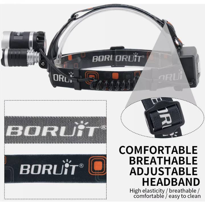 Tsyware - Wholesale Flashlight - LED Head Torch Headlamp Light Band Rechargeable Headlight