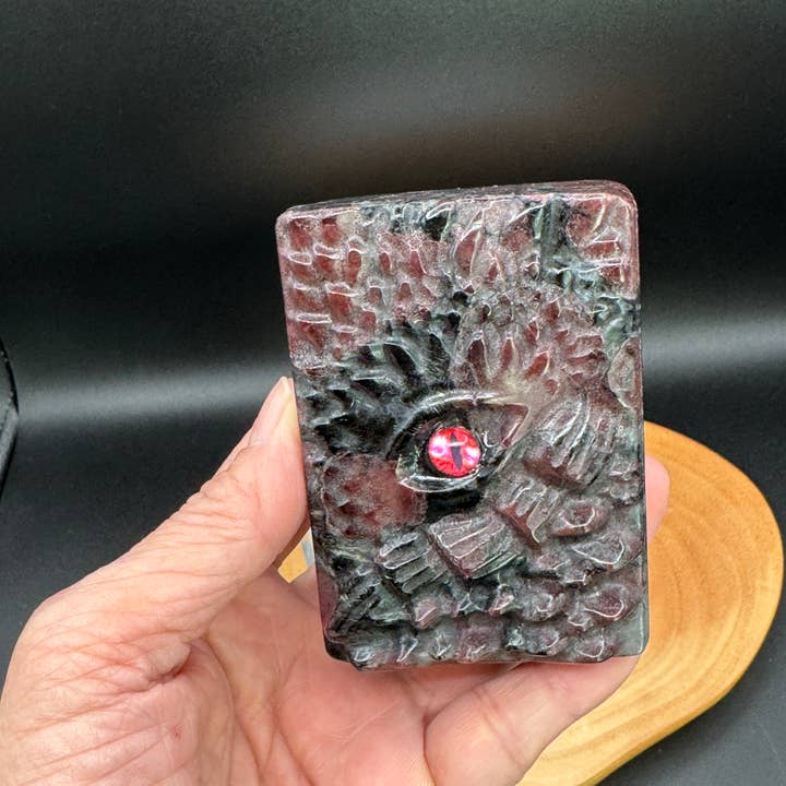 Garnet book of dragon carving G836C for wholesale by The 7 Directions