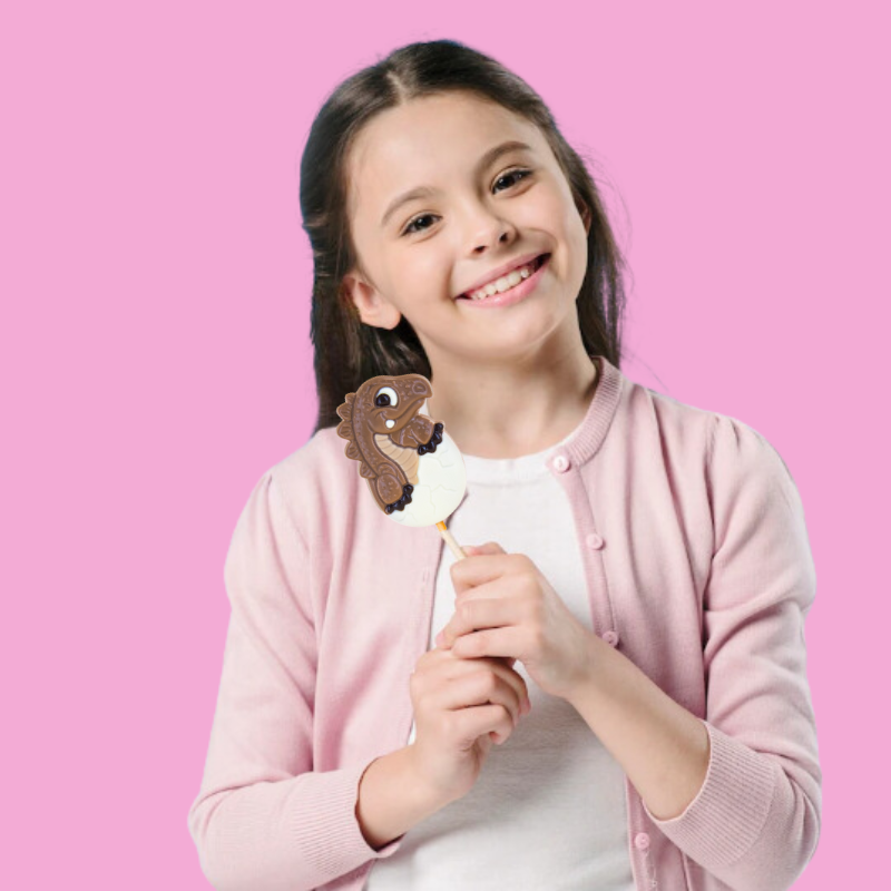 ADG Diffusion - Venta al por mayor Chocolate - Piruleta de chocolate con forma de dinosaurio de 25 g4