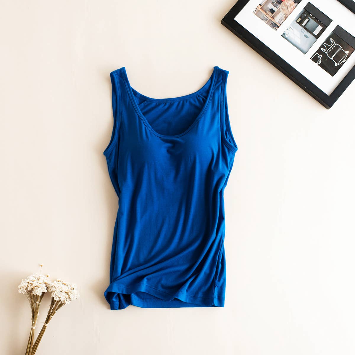 HIDDENBRAND - Wholesale Tank Top - Women's - Essential Basic Soft Modal tank top w built in bra17