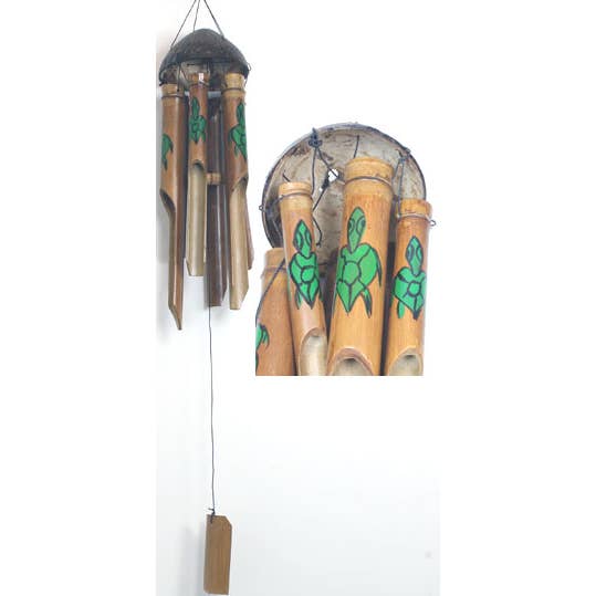 30 cm målad sköldpadda bambuvindspel för wholesale av Western Counties Wholesale