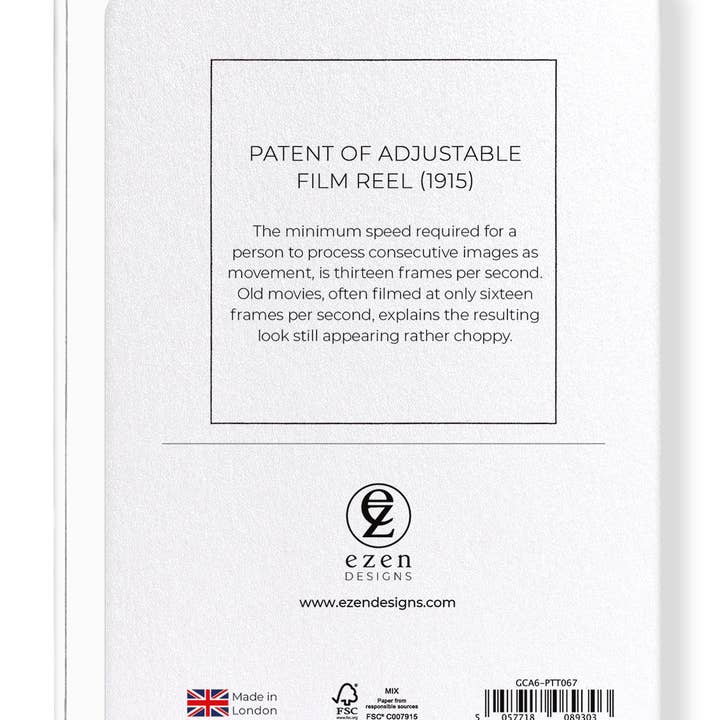 Ezen Trade – wholesale Everyday greeting card – PATENT OF ADJUSTABLE FILM REEL (1915): Greeting Card1