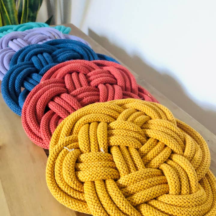 Make My Day Design - Wholesale Onderzetter - Kleurrijke touwonderzetter, Hot Plat Pad, Coastal Thump-mat6