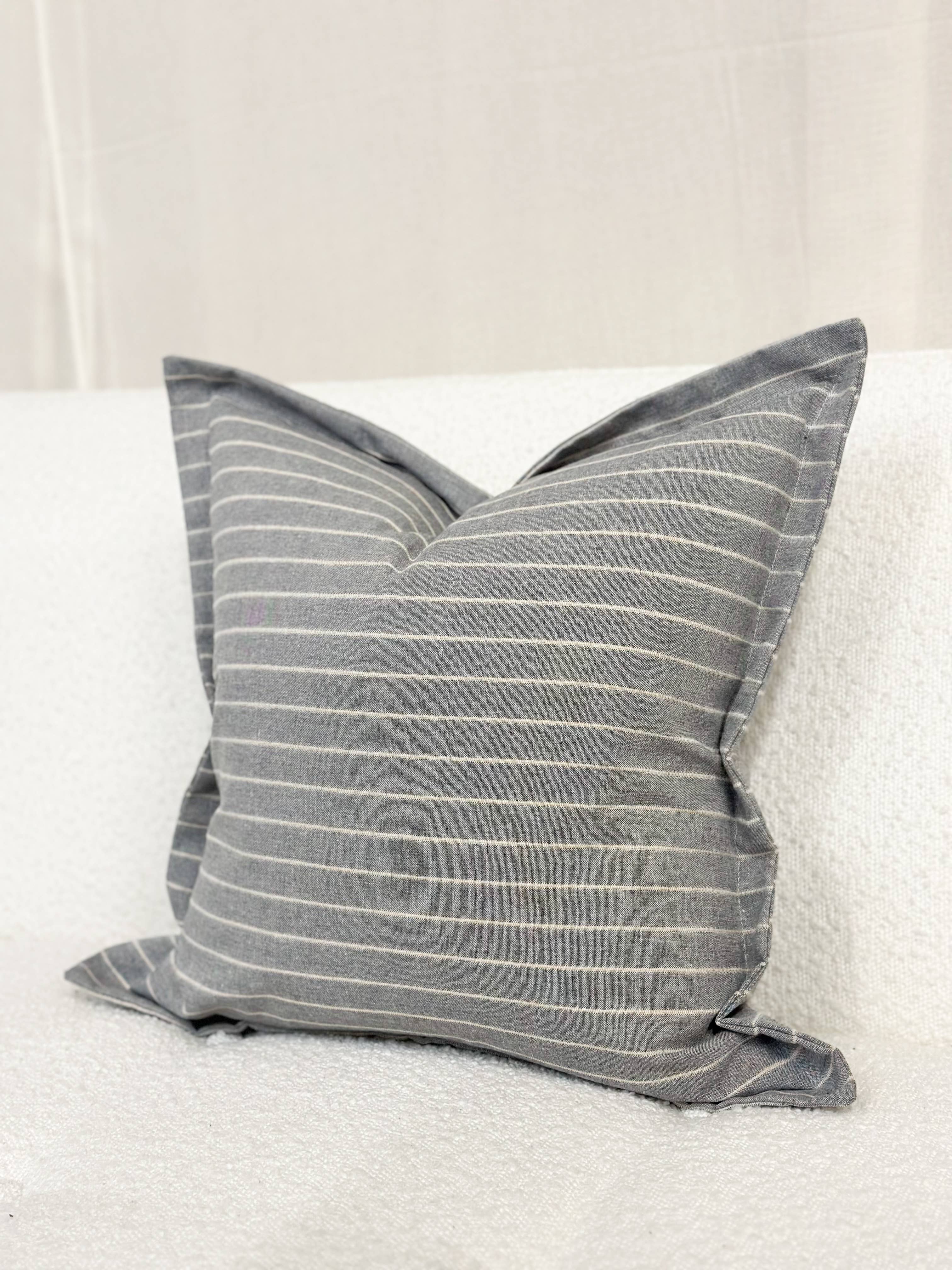 Ellenvale Trade - Wholesale Throw Pillow Cover - Lexie Linen Blend Cushion Cover 45x45 - Light Grey0