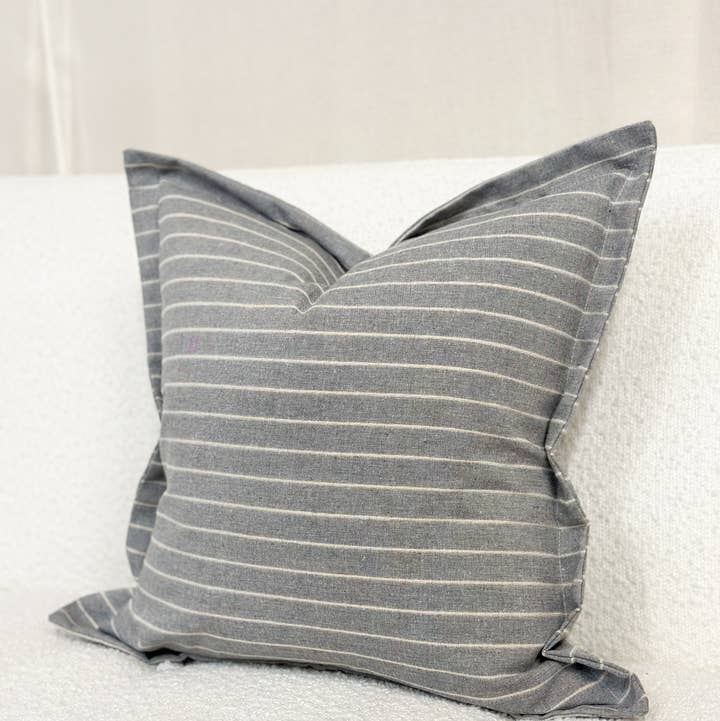 Ellenvale Trade - Wholesale Throw Pillow Cover - Lexie Linen Blend Cushion Cover 45x45 - Light Grey0