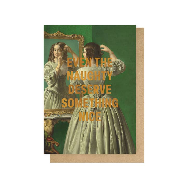 Something Nice Foiled Greetings Card for wholesale by East End Prints - Greetings Cards & Postcards