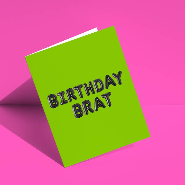 Birthday Brat Balloon Birthday Greeting Card for wholesale by Ninalem's Party
