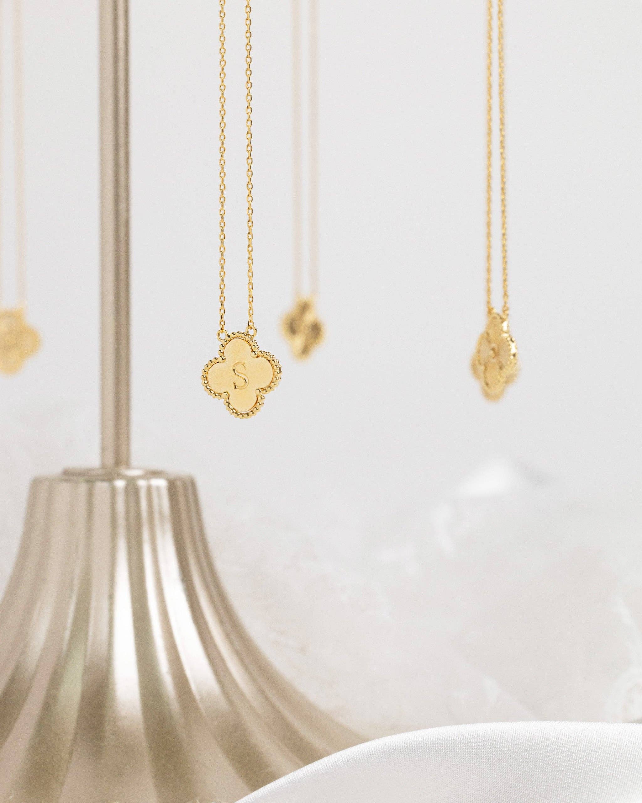 Sessori - Wholesale Pendant/Charm Necklace - Clover Letter Initial Pendant Necklace26