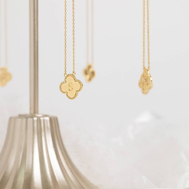 Sessori - Wholesale Pendant/Charm Necklace - Clover Letter Initial Pendant Necklace26