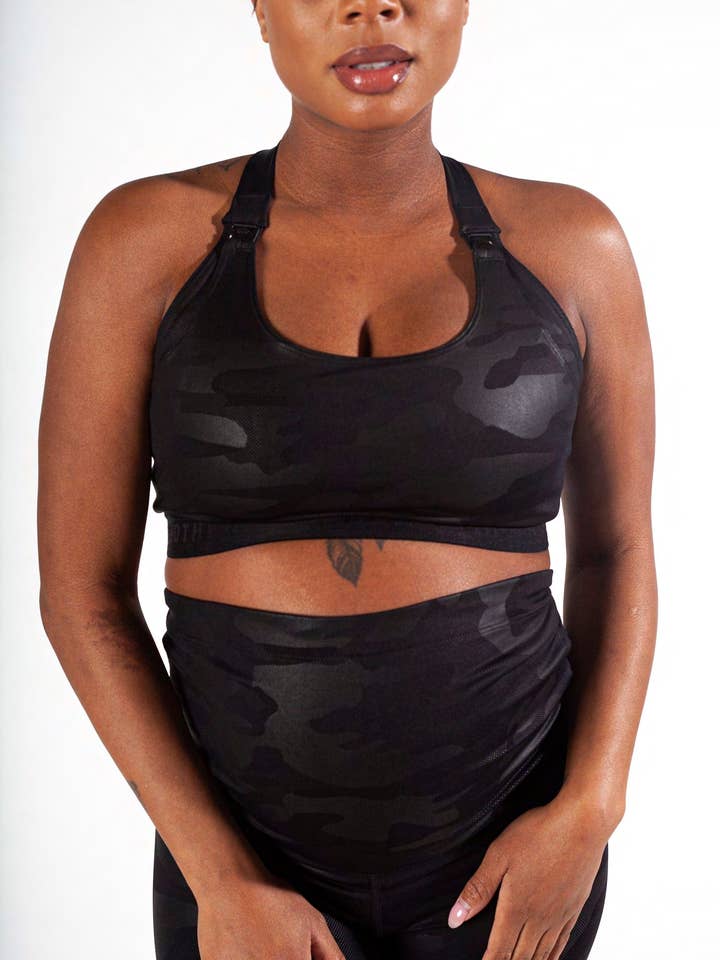 T-Strap Nursing Sports Bra – Maternity Activewear | Breastfeeding-Friendly, Light–Medium Impact for wholesale by duoFIT Maternity Activewear