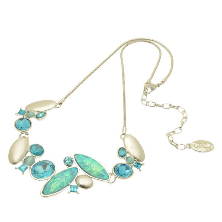 Aqua krystal halskæde for engroshandel hos Miss Milly Limited