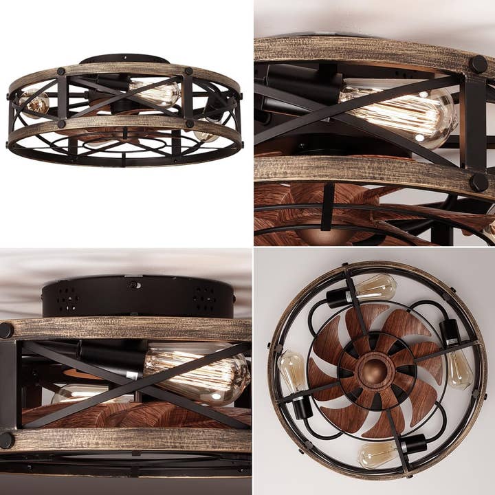 ShipItFurniture - Wholesale Ceiling Fan - Rustic Bladeless Ceiling Fan With Light And Remote 6 Speeds5